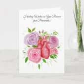 Carte Feel Better After Pericarditis Heart Roses (Devant)