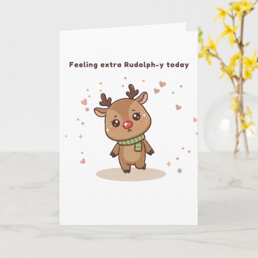 Carte Feeling Extra Rudolph-y Today Cute Puchi Dōshi (Fleur jaune)