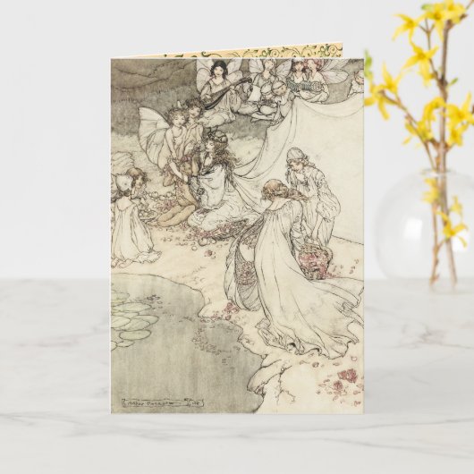 Carte Féeries vintages par l'étang (Fleur jaune)