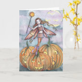 Carte féerique d'art de carte de Halloween par (Fleur jaune)