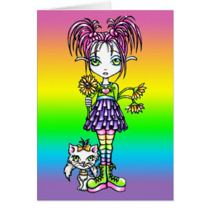 Carte féerique d'art de fleur de "marguerite" de