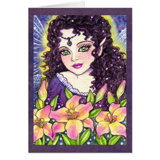 Carte féerique d'imaginaire de fleur de papillon
