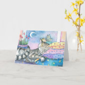 Carte féerique lunatique de chat tigré par (Fleur jaune)