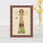 Carte Fées dans le jardin Anniversaire Salutation 2 (Fleur jaune)