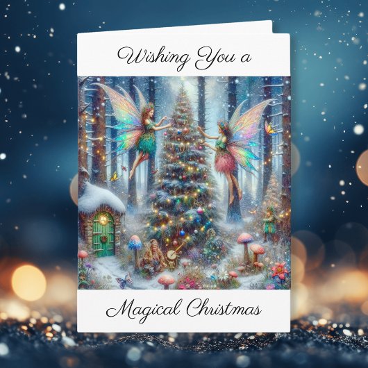 Carte Fées magiques et elfes Arbre de Noël