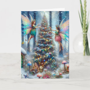 Carte Fées magiques et elfes Arbre de Noël