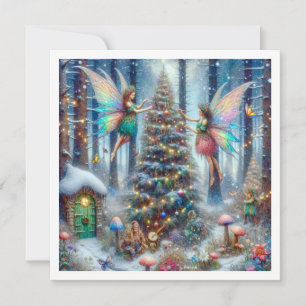 Carte Fées magiques et elfes Arbre de Noël