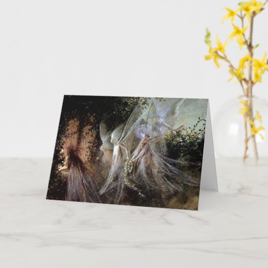 Carte Fées observant au bord de forêt (Fleur jaune)