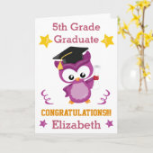 Carte Félicats 5e année d'études supérieures violet or t (Fleur jaune)