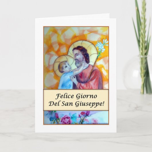 Carte Felice Giorno del San Giuseppe (Religioso) (Devant)