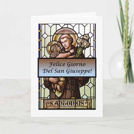 Carte Felice Giorno del San Giuseppe (Vetrate) (Devant)