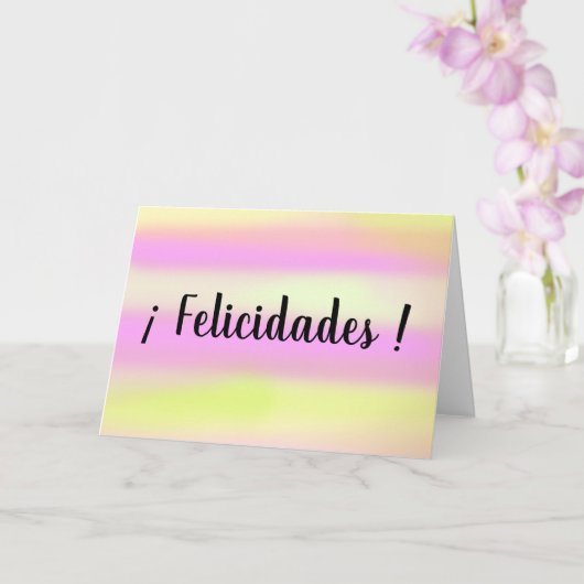 Carte Felicidades Espagne Félicitations Aquarelle (Orchidée)