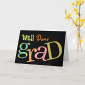 Carte Félicitation bien faite colorée de diplômé (Fleur jaune)