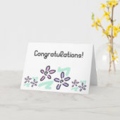 Carte Félicitation ! - Fleurs Pastel (Fleur jaune)