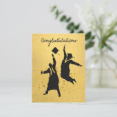 Carte Félicitation Graduation Thème Noir et Or (Debout devant)