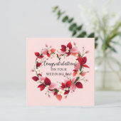 Carte Félicitation Mariage en forme de coeur élégante (Debout devant)