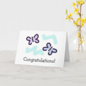 Carte Félicitation ! - Papillons Pastel (Fleur jaune)