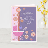 Carte Félicitation sur votre nouveau bébé (Fleur jaune)