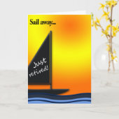 Carte Félicitation-Voile de retraite partie (Fleur jaune)