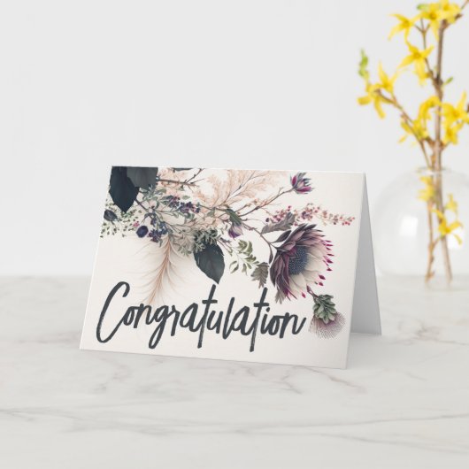 Carte Félicitations (Fleur jaune)