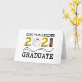 Carte Félicitations 2021 Graduation Toilet Papier Drôle (Fleur jaune)