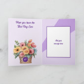 Carte Félicitations 21 aujourd'hui fleuri violet anniver (Intérieur)