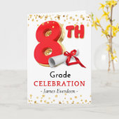 Carte Félicitations 8e année Célébration Graduation (Fleur jaune)