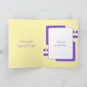 Carte Félicitations 90e anniversaire fleuri violet jaune (Intérieur)