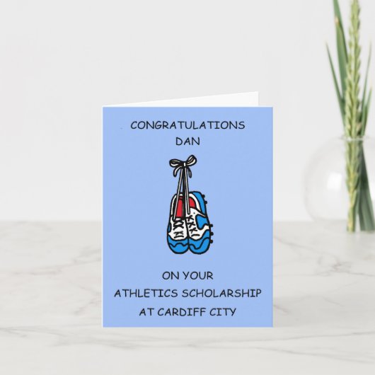 Carte Félicitations à Athletics Scholarship (Devant)