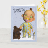 Carte Félicitations à Baby Boy (Fleur jaune)