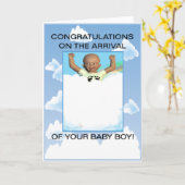 Carte Félicitations à Baby Boy (Fleur jaune)