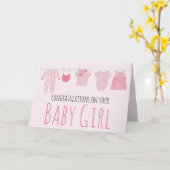 Carte Félicitations à Baby Girl (Fleur jaune)