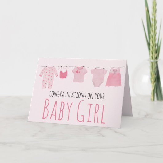 Carte Félicitations à Baby Girl (Devant)