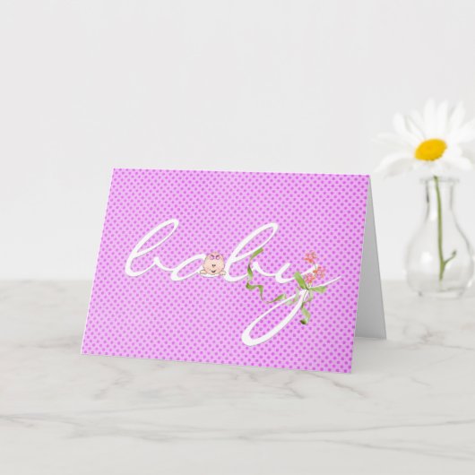 Carte Félicitations à Baby Girl (Petite plante)