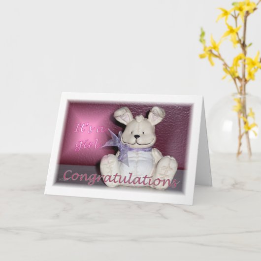 Carte Félicitations à Baby Girl (Fleur jaune)