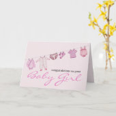 Carte Félicitations à Baby Girl (Fleur jaune)