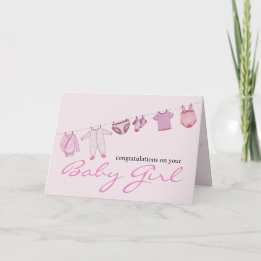 Carte Félicitations à Baby Girl (Devant)