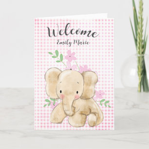 Carte Félicitations à Baby Girl Elephant