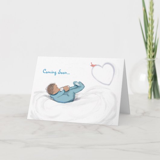Carte Félicitations à Baby-in-Waiting-Boy (Devant)