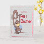 Carte Félicitations à Big Brother, Cute Monkey (Fleur jaune)