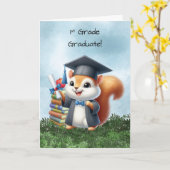 Carte Félicitations à Boy Squirrel de première année (Fleur jaune)