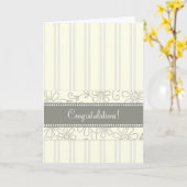 Carte Félicitations à Cream Stripes pour leurs attentes (Fleur jaune)