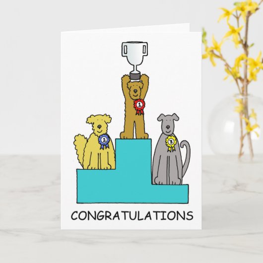 Carte Félicitations à Dog Show (Fleur jaune)