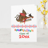 Carte Félicitations à Dragon Graduation (Fleur jaune)