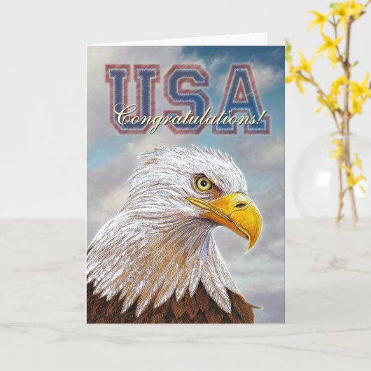 Carte Félicitations à Eagle (Fleur jaune)