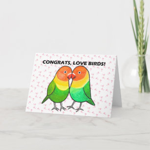 Carte Félicitations à Fiançailles, mariage Lovebirds