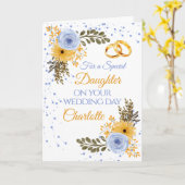 Carte Félicitations à Fille Mariée de mariage Jour Fleur (Fleur jaune)