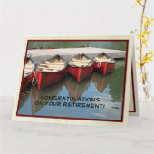 Carte Félicitations à JUMBO Retirement de All, Canoes (Fleur jaune)