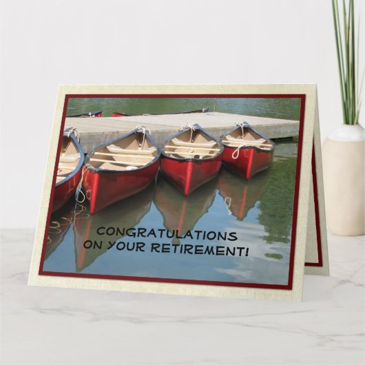 Carte Félicitations à JUMBO Retirement de All, Canoes (Devant)