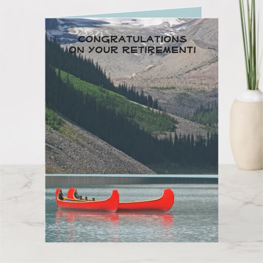 Carte Félicitations à JUMBO Retirement de All, Canoes (Devant)